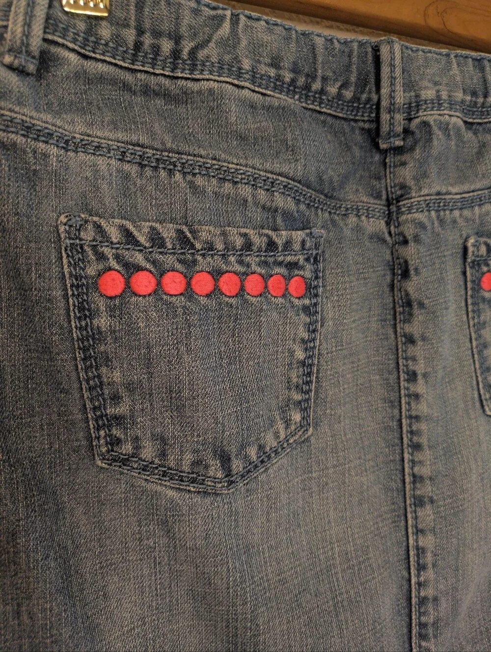Gymboree Denim Skirt With Fully Adjustable Button Hole Elastic Waist